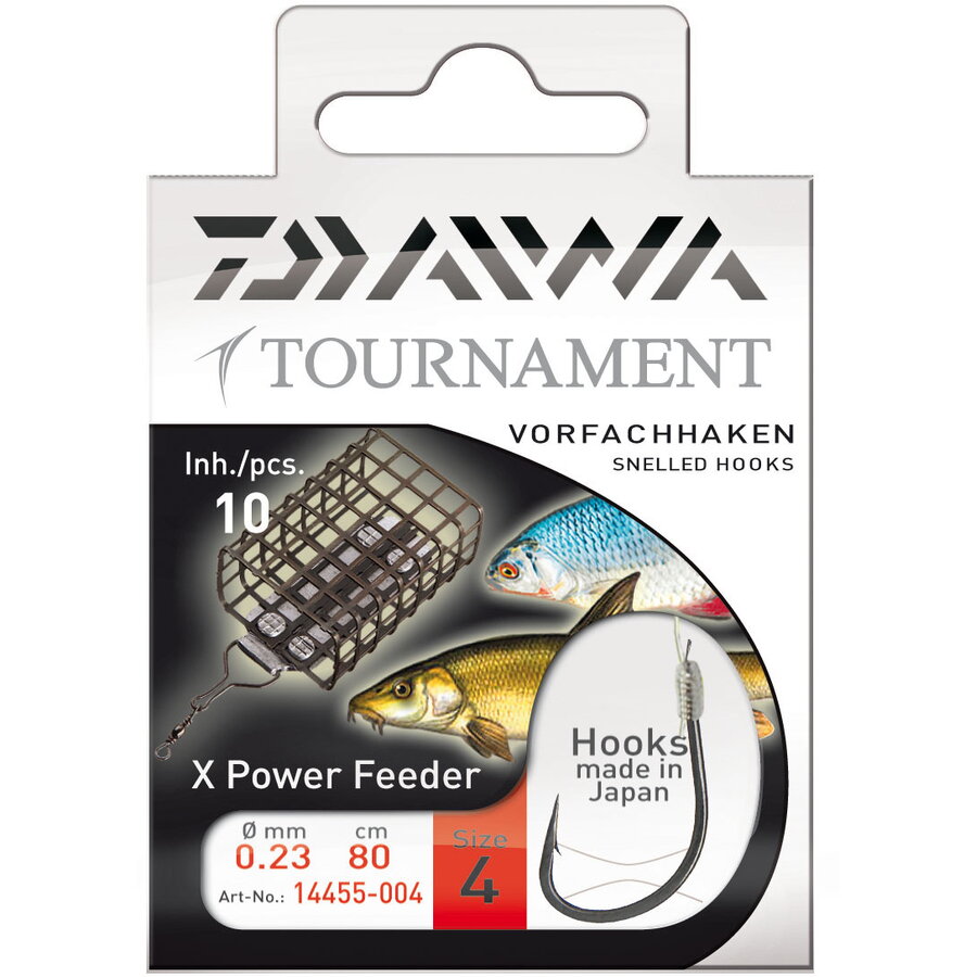 Cârlige legate Daiwa Tournament Feeder, 0.18mm/Nr.12, 10buc/plic