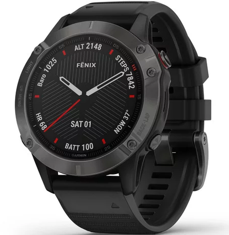 Ceas Garmin Fenix 6 Sapphire, Grey/Black, 47mm
