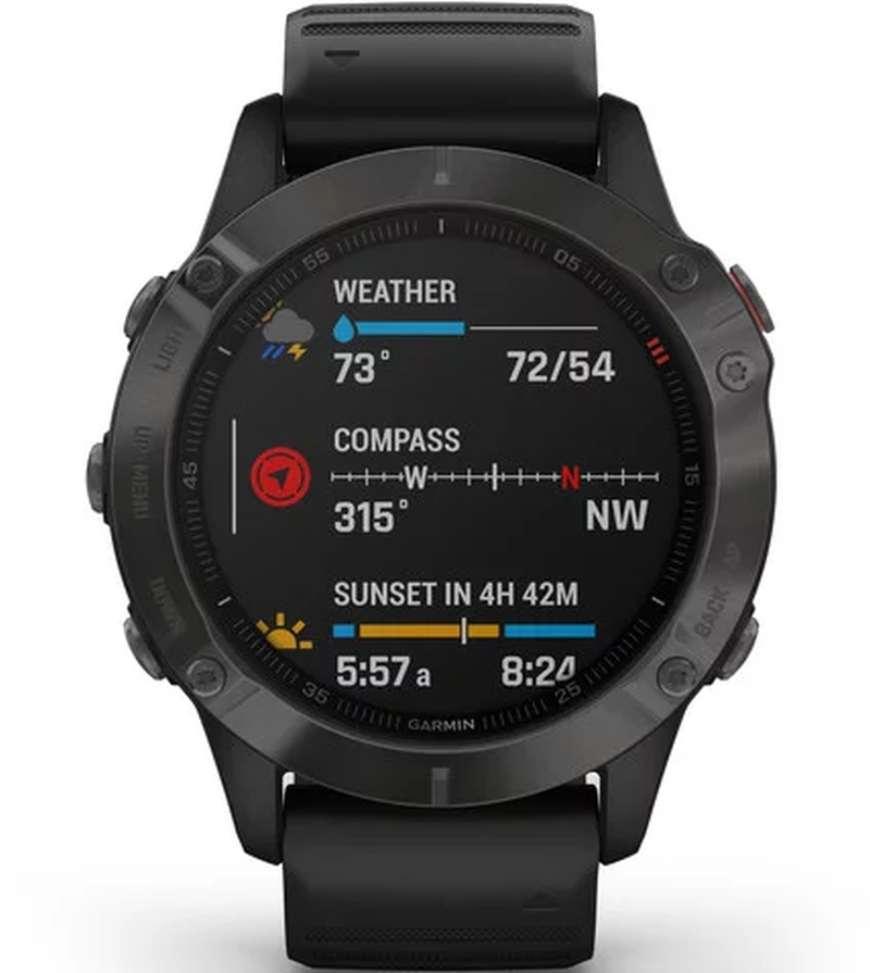 Ceas Garmin Fenix 6 Sapphire, Grey/Black, 47mm