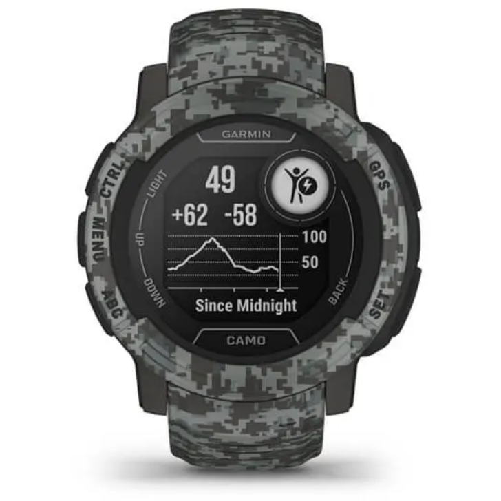Ceas Garmin Instinct.2, Camo Edition Graphite Camo, 45mm