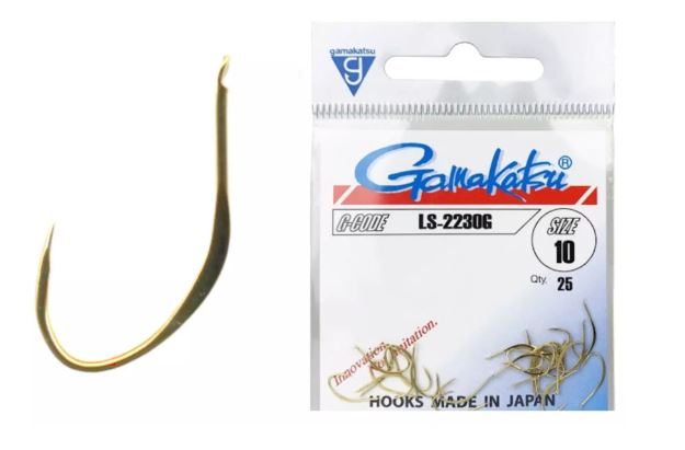 Cârlige forjate Gamakatsu LS-2230G, Auriu, Nr.10, 25buc/plic