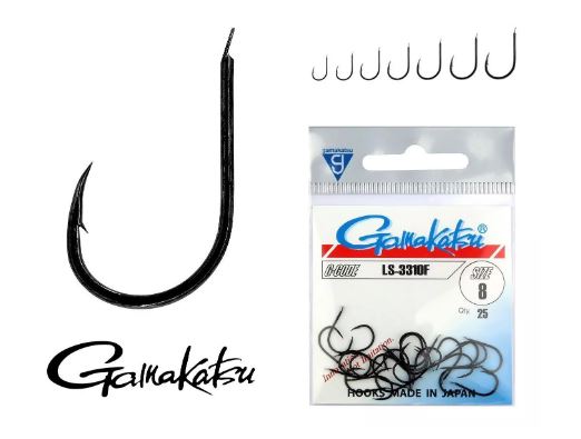 Cârlige forjate Gamakatsu LS-3310F, Negru, Nr.1, 25buc/plic