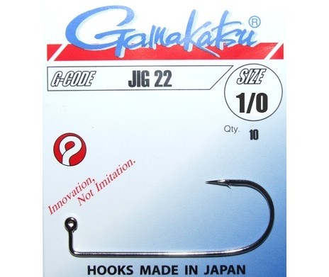 Cârlige pentru jig Gamakatsu 22, Nickel, Nr.1, 10buc/plic