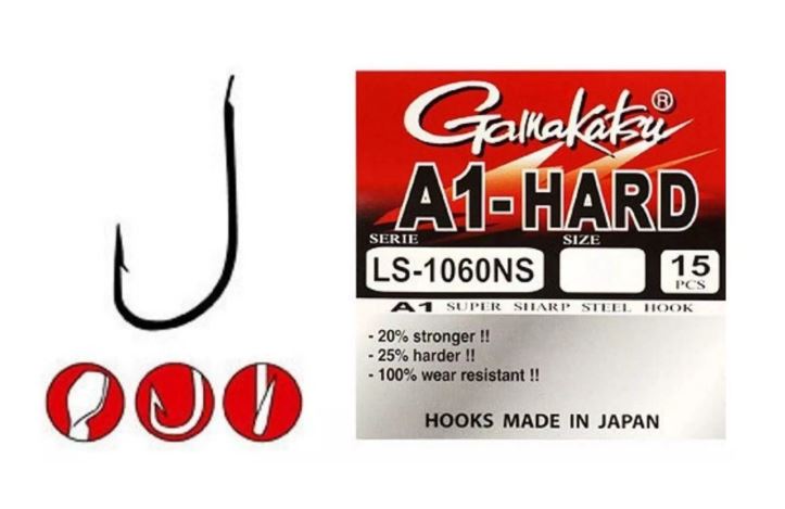 Cârlige Gamakatsu A1 LS-1060NS, Negru, Nr.12, 15buc/plic