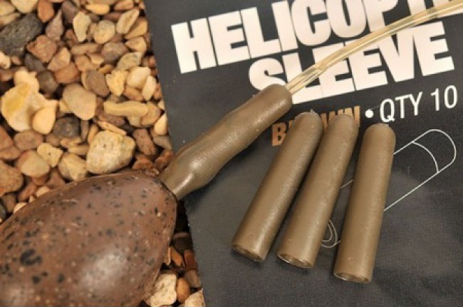 Tub protecție agrafă/vârtej Korda Helicopter Sleeve, Muddy Brown, 10buc/plic