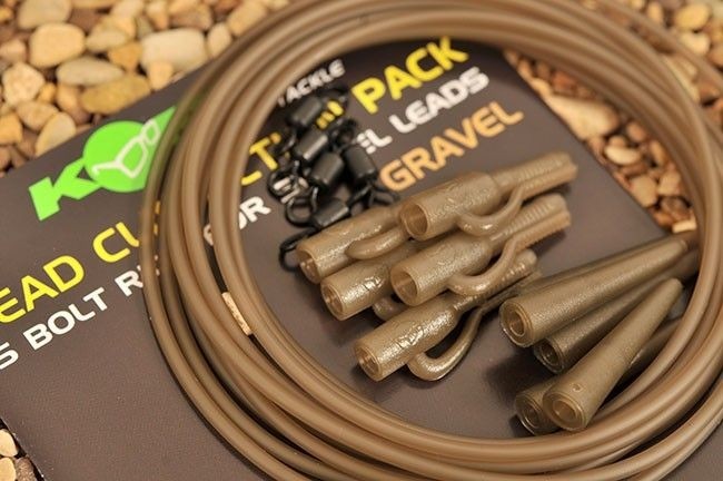Kit montură plumb pierdut Korda Lead Clip Action Pack, Gravel