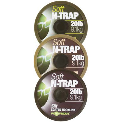Fir textil Korda N-Trap Soft Coated Hooklink, Gravel Brown, 20lbs/9.10kg/20m
