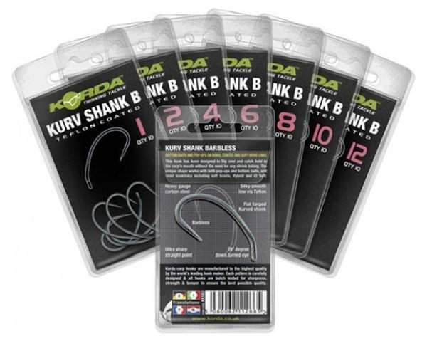 Cârlige Korda Kurv Shank Barbless, Nr.6, 10buc/plic