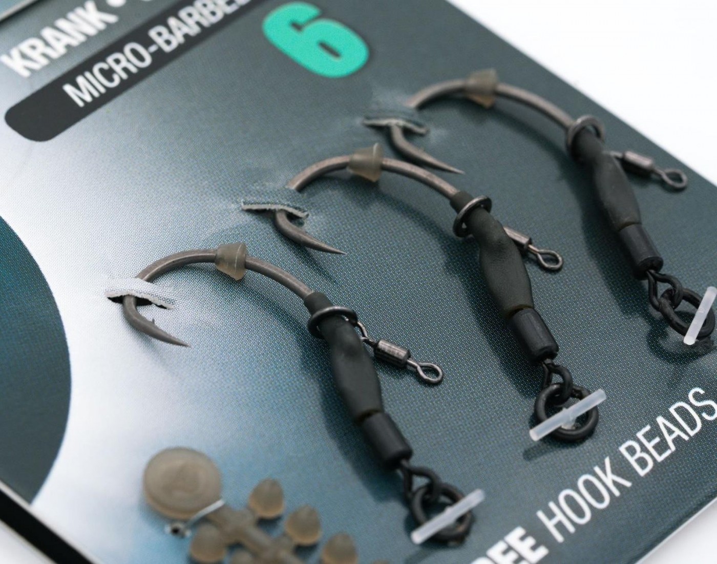 Montură Korda Ronnie Rig Sections Krank+Free Hook Beads, Nr.4, 3buc/plic