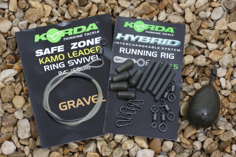 Kit montură culisantă Korda Running Rig, Weed Green, 5buc/plic