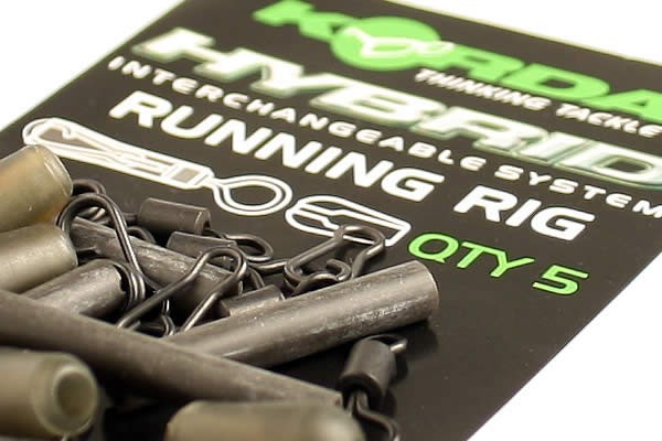 Kit montură culisantă Korda Running Rig, Weed Green, 5buc/plic