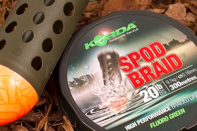 Fir textil Korda Spod Braid Fluoro Green, 0.16mm/9.1kg/300m