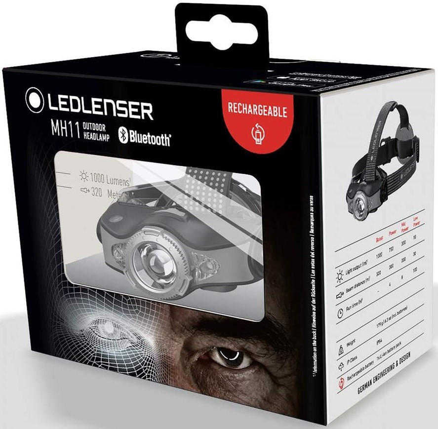 Lanternă de cap reîncărcabilă Ledlenser MH11 Bluetooth, Black/Grey, 1000 Lumeni