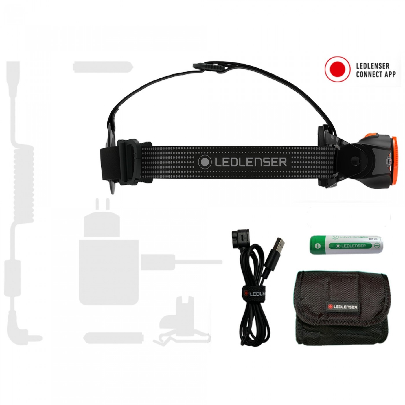 Lanternă de cap reîncărcabilă Ledlenser MH11 Bluetooth, Black/Orange, 1000 Lumeni