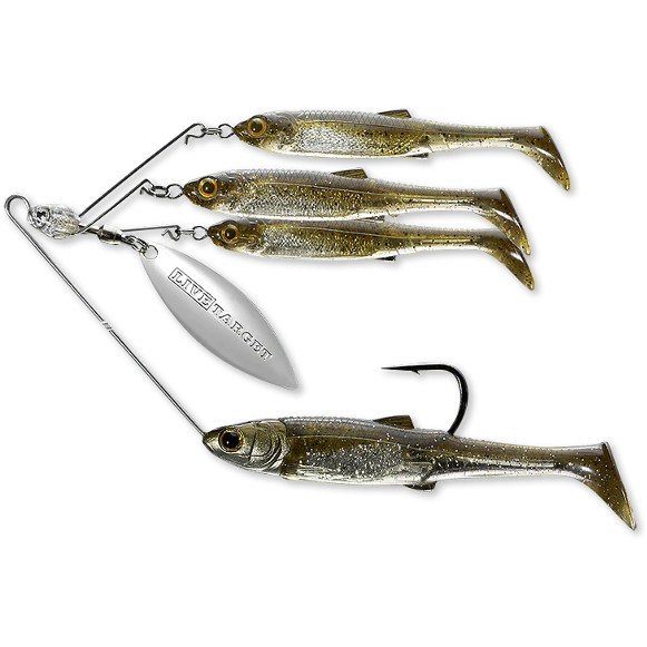 Spinner rig LiveTarget Baitball Spinner Rig, 852 Green Pumpkin/Silver, Large, 14g