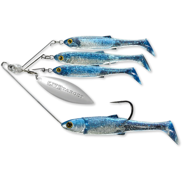 Spinner rig LiveTarget Baitball Spinner Rig, 854 Blue/Silver, Small, 11g