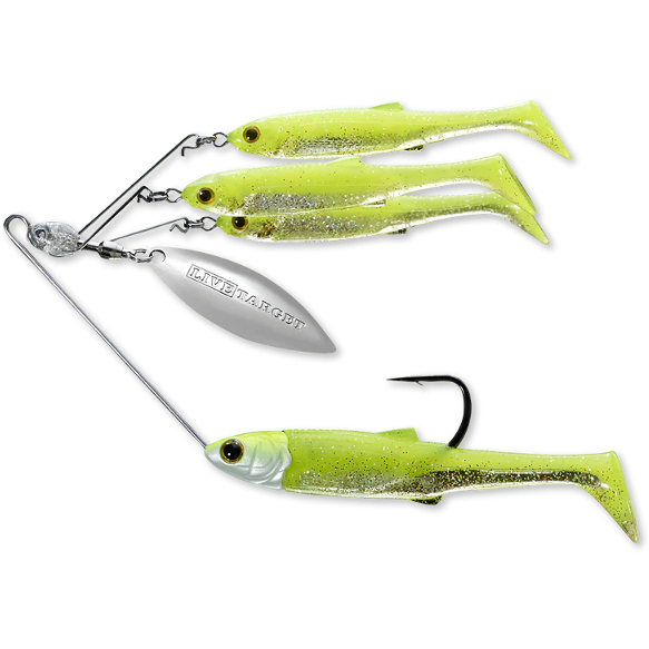 Spinner rig LiveTarget Baitball Spinner Rig, 857 Chartreuse/Silver, Small, 11g