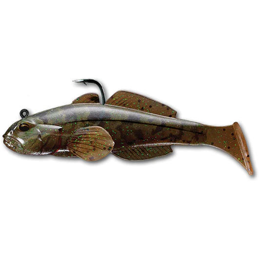Swimbait LiveTarget Goby Paddle Tail, 607 Brown/Pumpkin, 8cm/14g, 3buc/plic