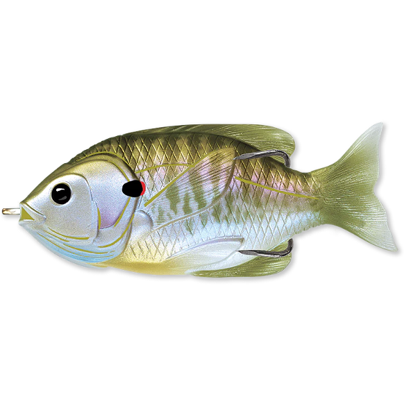 Swimbait LiveTarget Hollow Body Sunfish, 550 Natural/Olive Bluegill, 7.5cm/12g