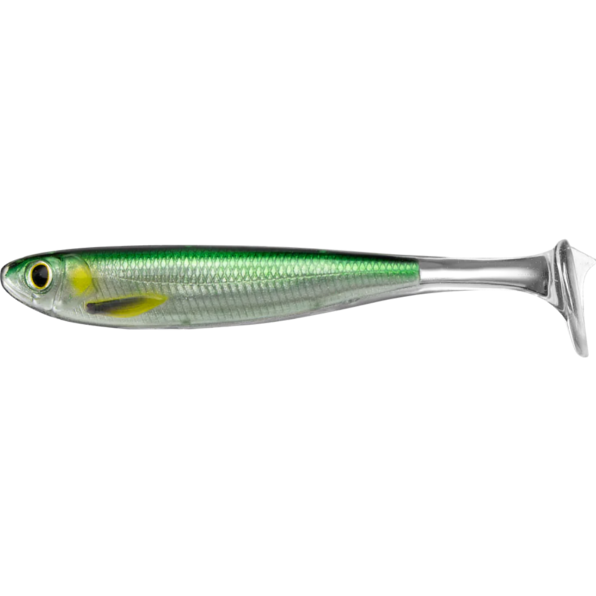 Shad LiveTarget Slow-Roll Mullet Paddle Tail, 716 Silver, 12.5cm, 3buc/plic