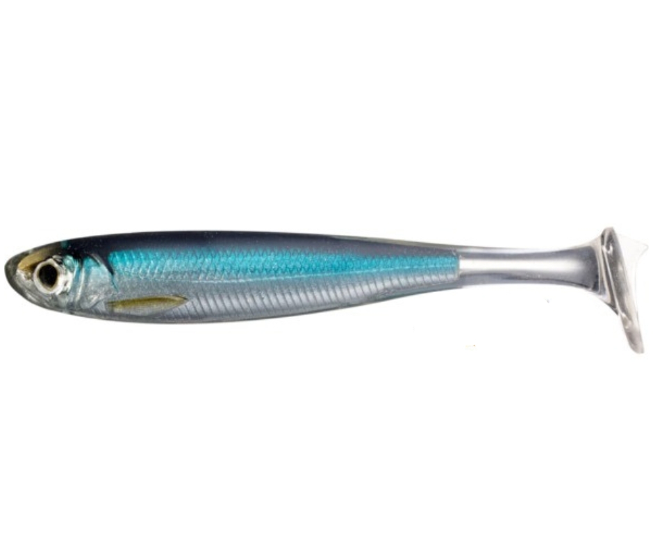 Shad LiveTarget Slow-Roll Shiner Paddle Tail, 201 Silver/Blue, 12.5cm, 3buc/plic