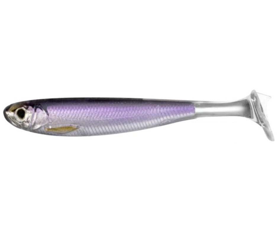 Shad LiveTarget Slow-Roll Shiner Paddle Tail, 207 Silver/Purple, 8.5cm, 4buc/plic