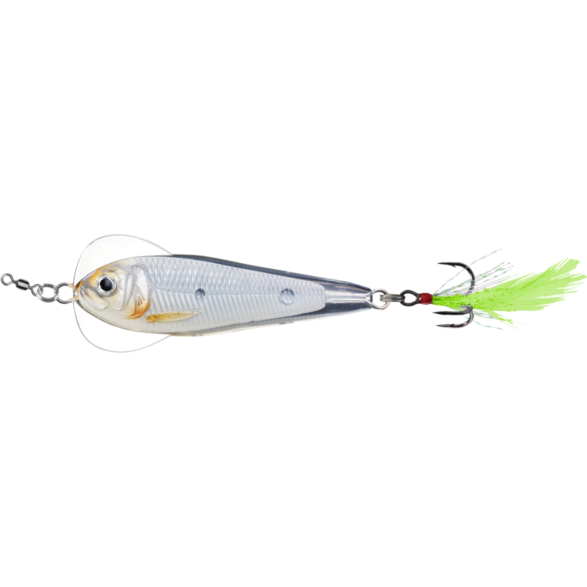 Linguriță oscilantă LiveTarget Flutter Shad, 224 Glow/Pearl, 6cm/21g