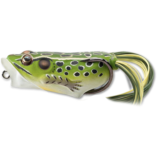 Broască LiveTarget Hollow Body Frog Popper, 500 Green/Yellow, 5.5cm/11g