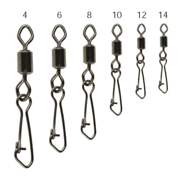 Vârtej cu agrafă Mustad, Nr.6/53kg, 10buc/plic