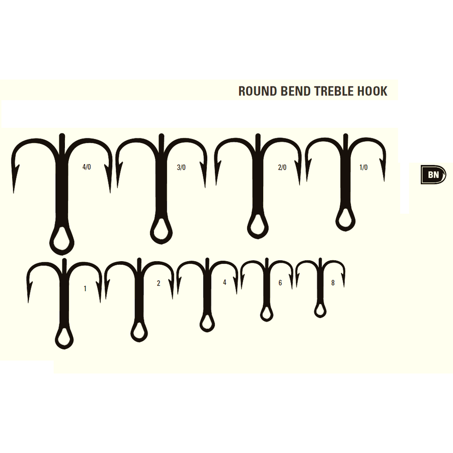 Ancoră triplă scurtă Mustad KVD Elite Round Bend, Nichel, Nr.4, 6buc/plic