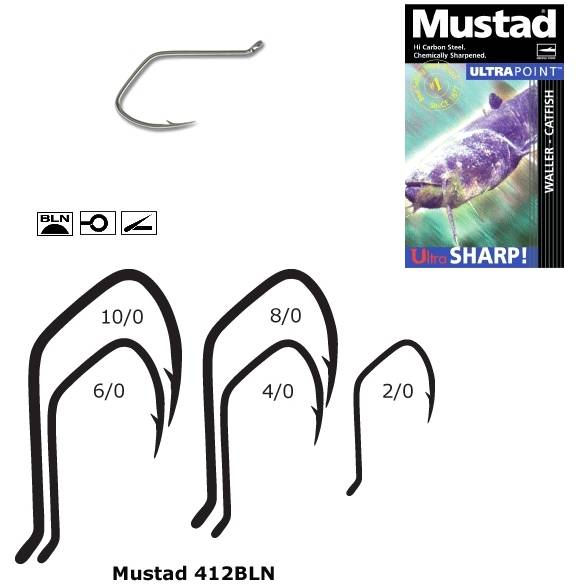 Cârlige Mustad Ultra Sharp Catfish, Nr.2/0, 5buc/plic