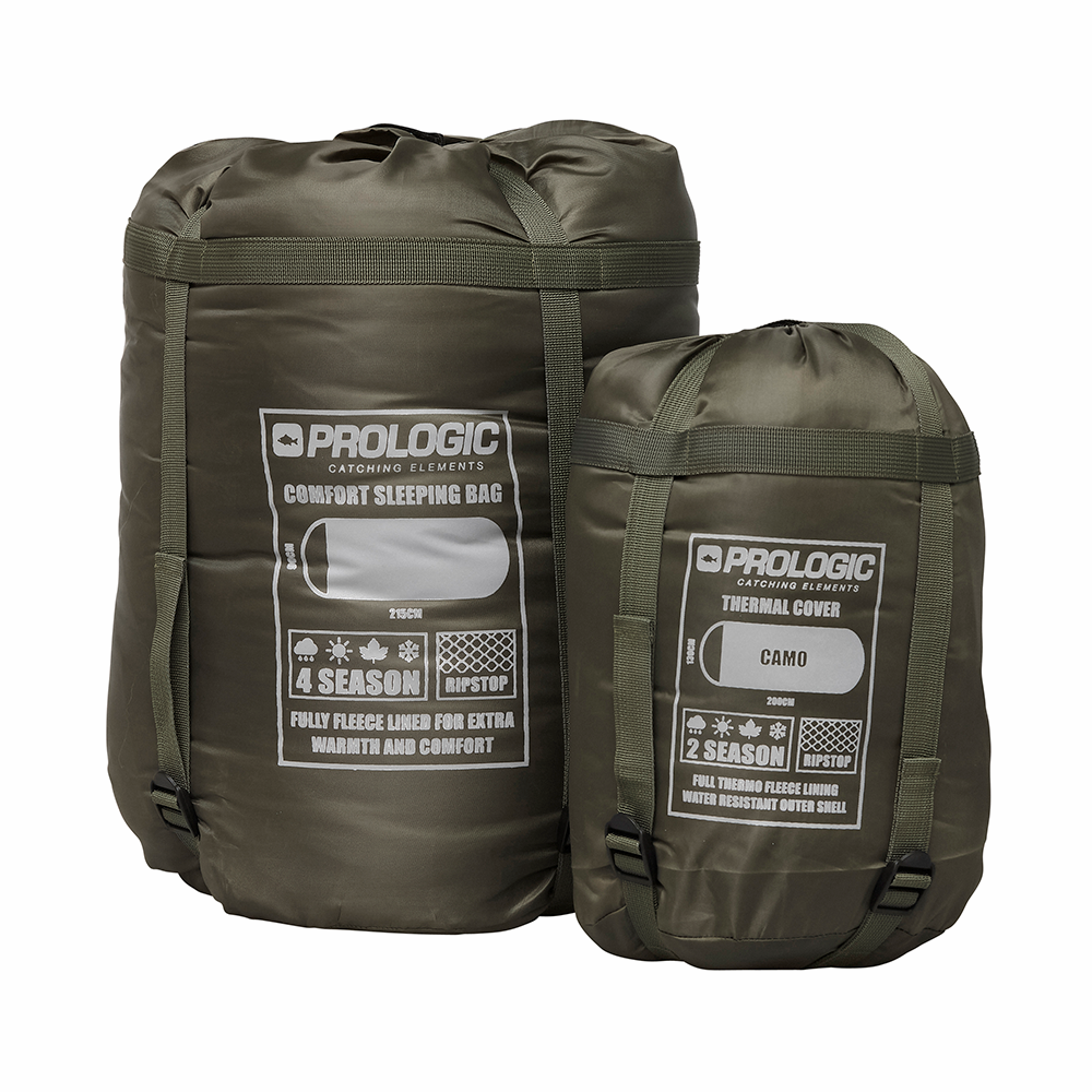 Sac de dormit Prologic Element Comfort Sleeping Bag & Thermal Camo Cover 5 Season, 215x90cm
