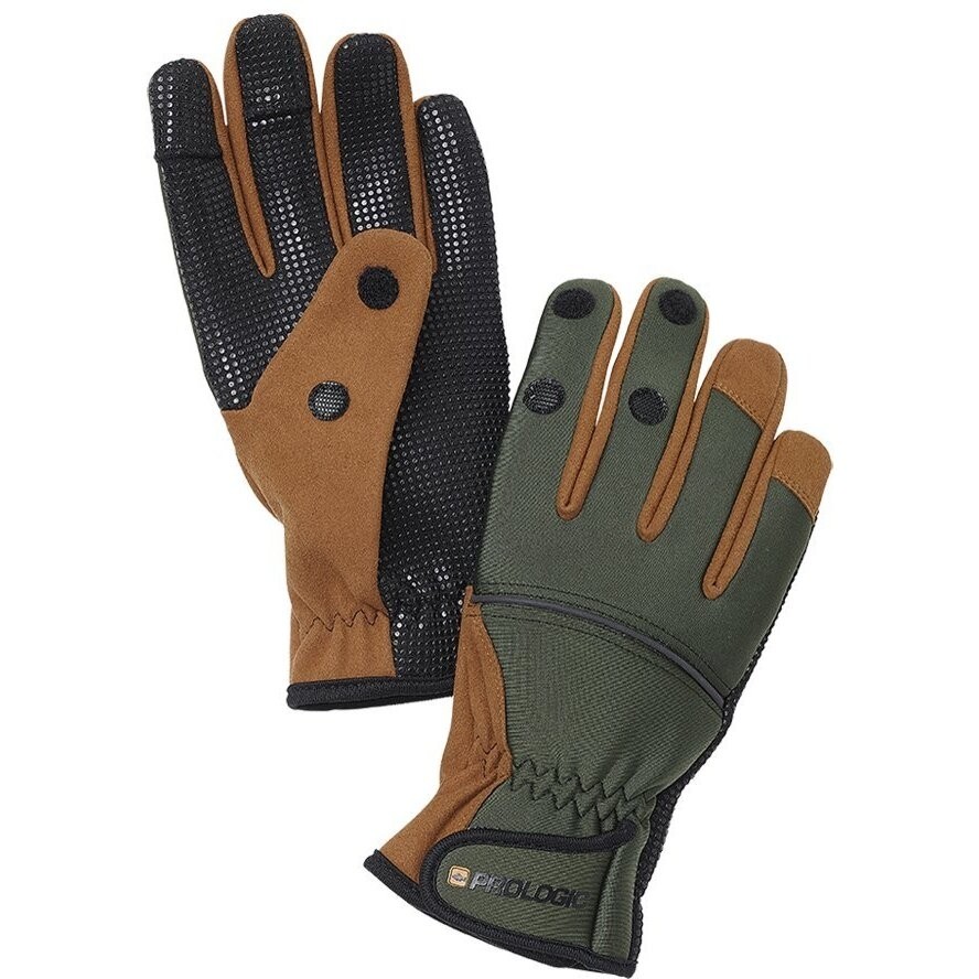 Mănuși neopren Prologic Grip, Green/Black, Medium