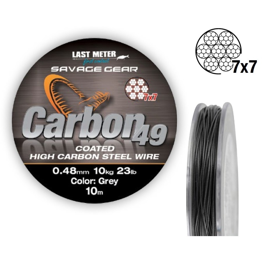 Fir pentru strună Savage Gear 7x7 Carbon49, 0.60mm/16kg/10m