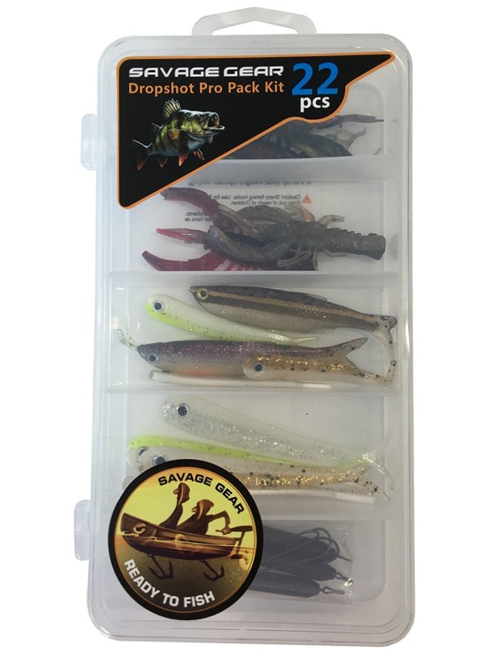 Set năluci Savage Gear Dropshot Pro Pack Kit, 22buc/set