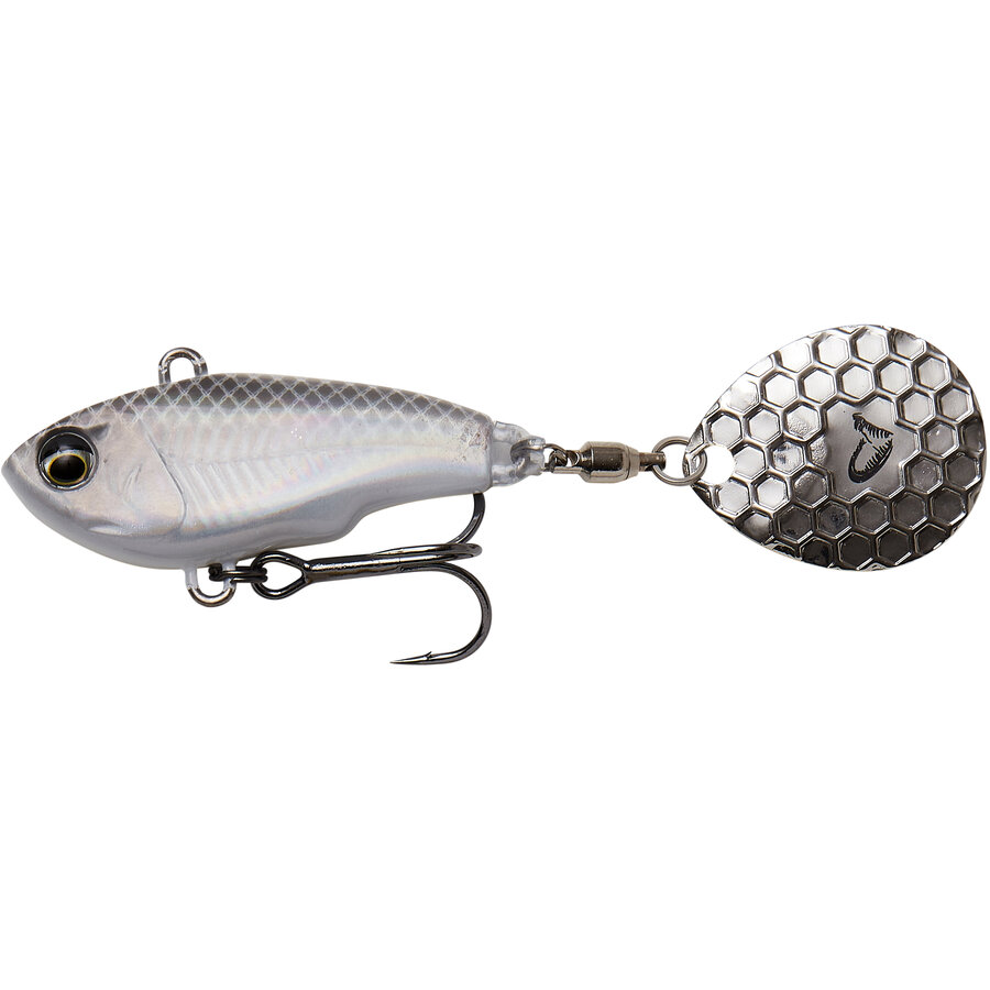 Spinnertail Savage Gear Fat Tail Spin, White Silver, 6.5cm/16g