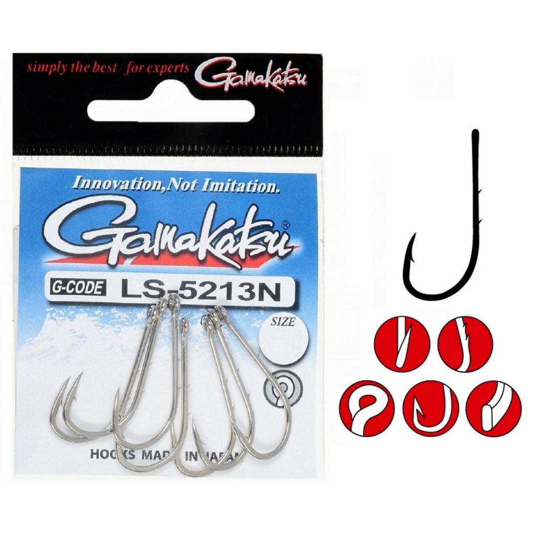 CÂRLIGE FORJATE GAMAKATSU LS-5213N NICKEL 2 SPINI NR.2/0 6BUC/PLIC