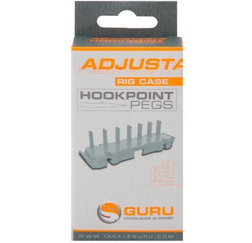 Suport organizator cârlige Guru Adjustable Rig Case Hookpoint Pegs, Grey, 2buc/set