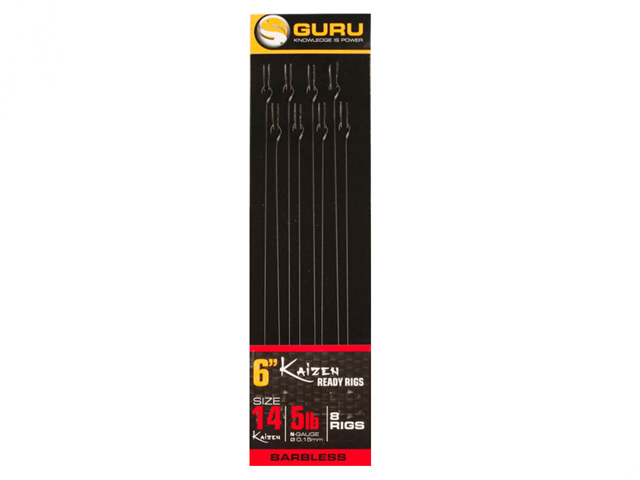 Cârlige legate Guru Kaizen, Nr.10, 0.19mm/15cm, 8buc/plic