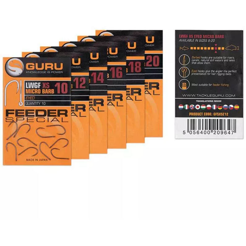 Cârlige Guru Feeder Special XS Eyed, Nr.10, 10buc/plic