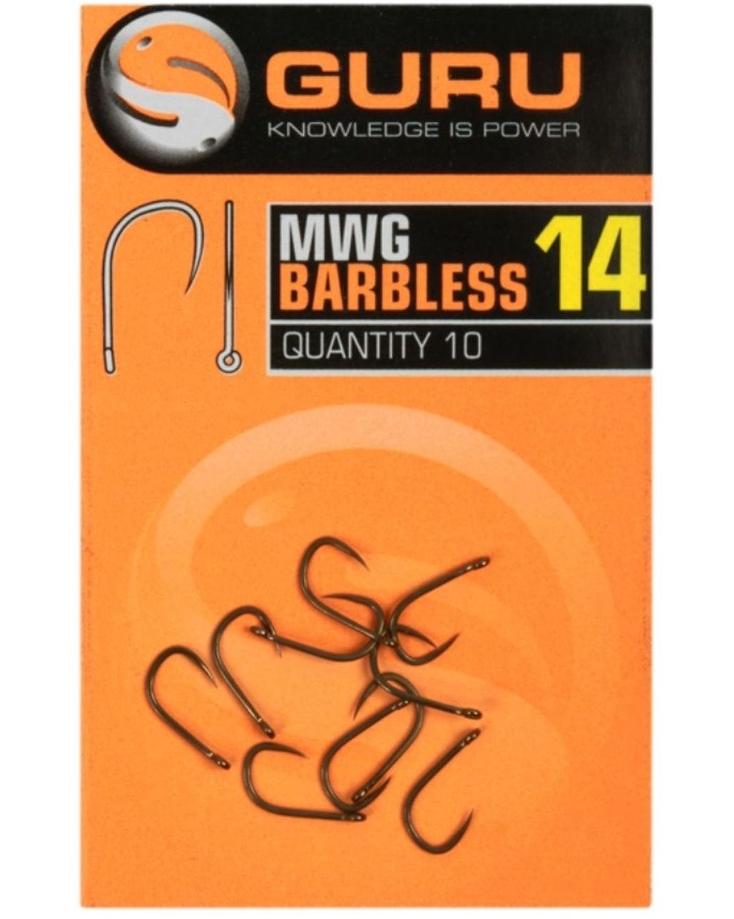 Cârlige Guru MWG Barbless, Black, Nr.20, 10buc/plic