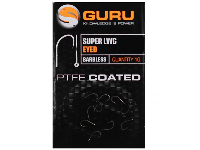 Cârlige Guru Super LWG Eyed Barbless, Smoke, Nr.20, 10buc/plic
