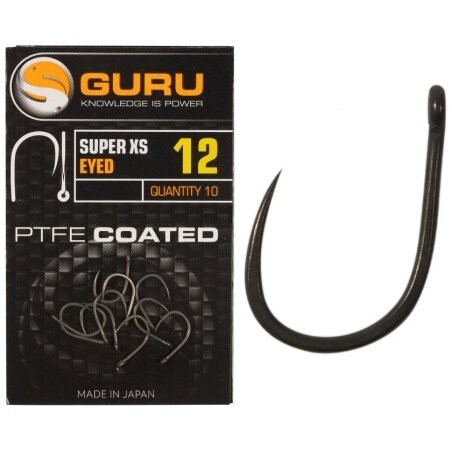 Cârlige Guru Super XS Eyed Barbless, Smoke, Nr.16, 10buc/plic