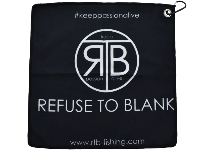 Prosop cu carabină RTB Microfiber Towel, Black/White, 30x30cm
