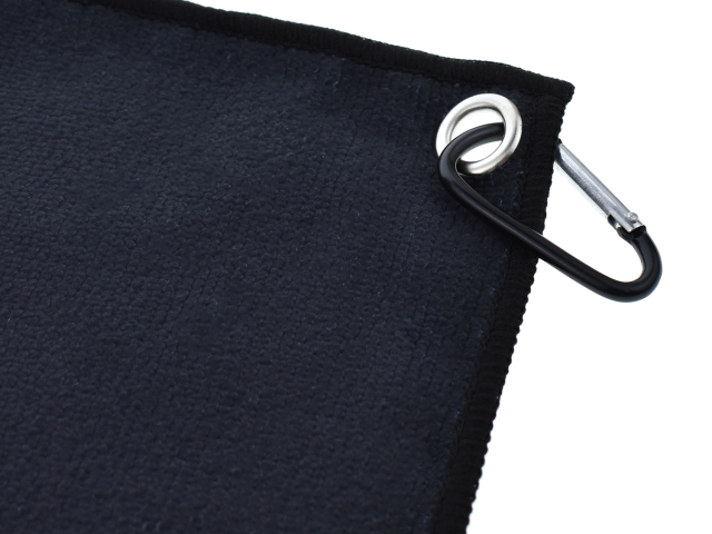 Prosop cu carabină RTB Microfiber Towel, Black/White, 30x30cm
