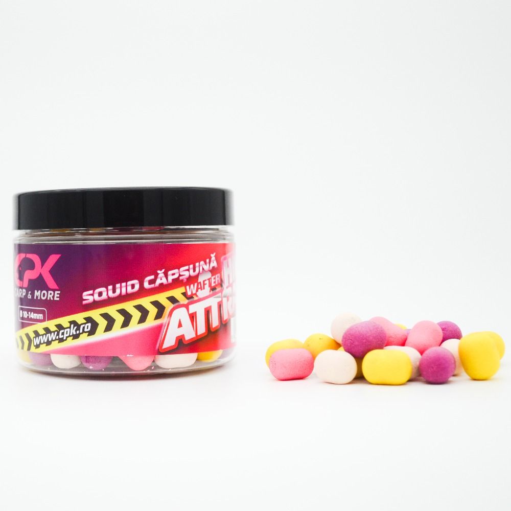 Boilies de cârlig critic echilibrat CPK Wafter, 10-14mm, Squid&Căpșună, 60g