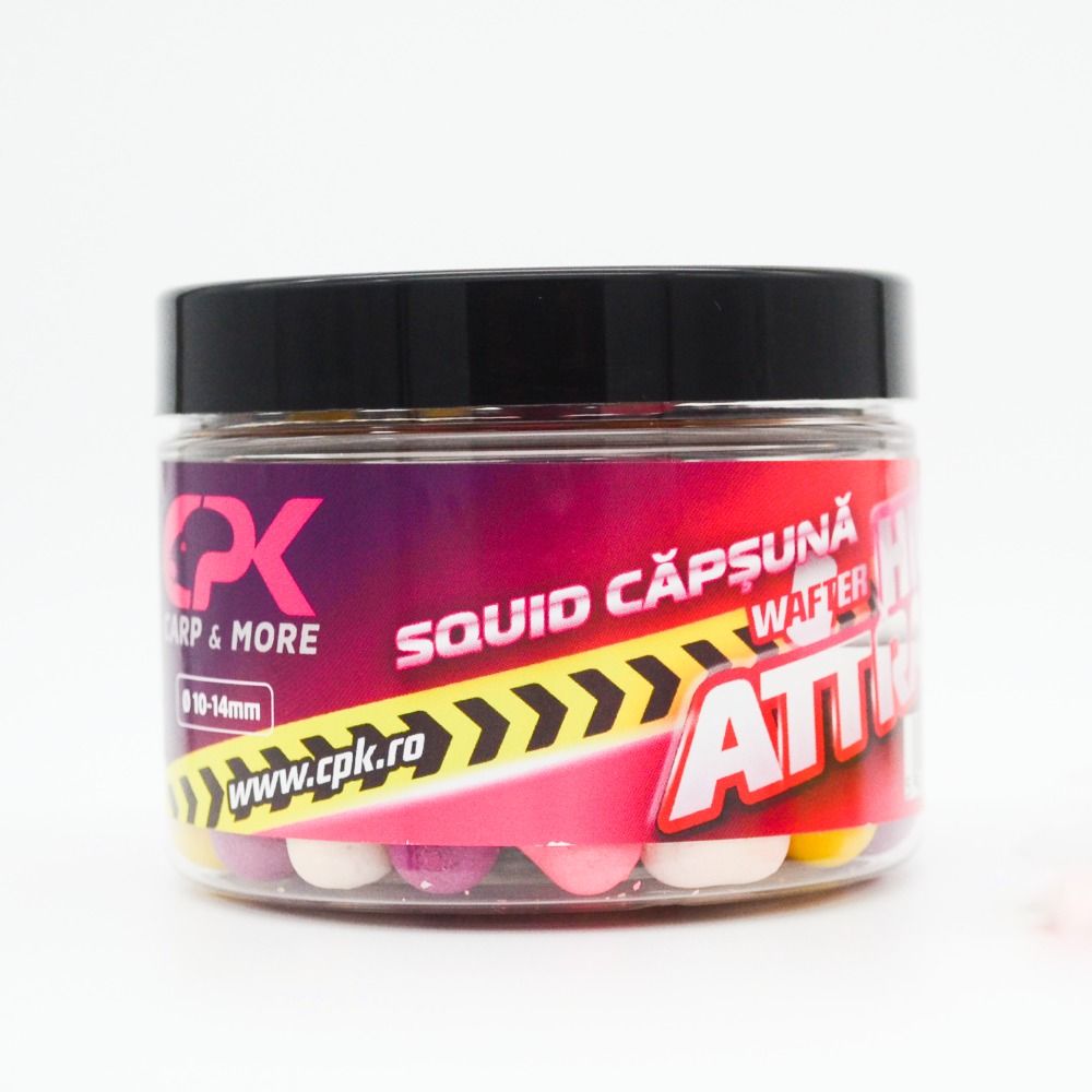 Boilies de cârlig critic echilibrat CPK Wafter, 10-14mm, Squid&Căpșună, 60g