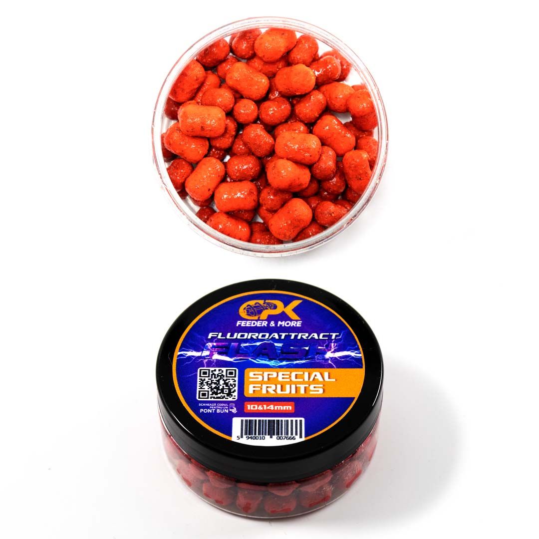 Boilies de cârlig cu plută CPK Fluoroattract, 10-14mm, Special Fruits, 40g