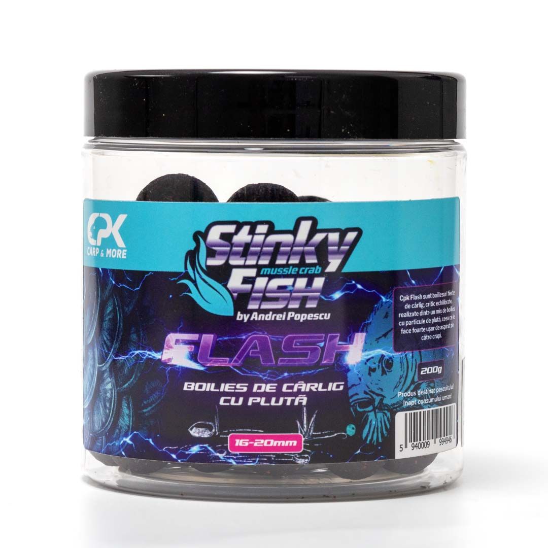 Boilies de cârlig critic echilibrat CPK Flash Stinky Fish, 16-20mm, Mussle Crab, 200g