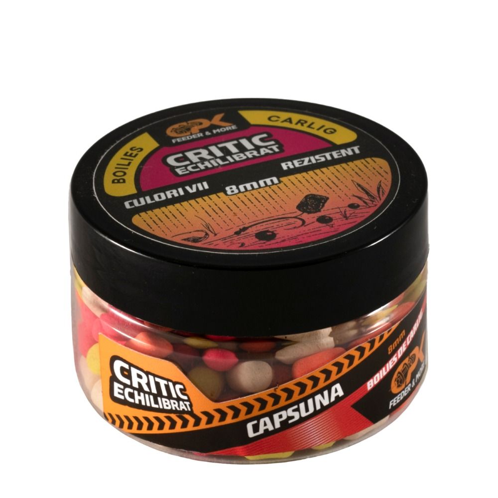 Boilies de cârlig critic echilibrat CPK Feeder, 8mm, Căpșună, 25g